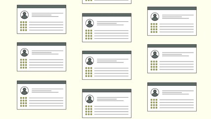 Wall Mural - business people profiles id with rating. animated 4k footage