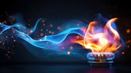 Stylized image of LPG flame, energy and power concept, abstract art