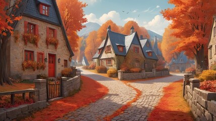 Wall Mural - autumn in the city