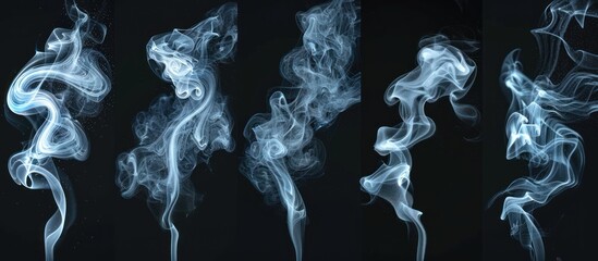 Canvas Print - Abstract Smoke Patterns on Black Background