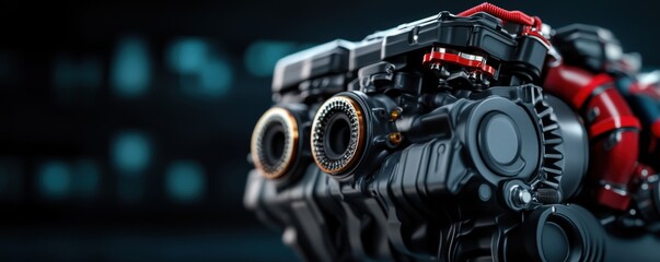 High-Performance Internal Combustion Engine Close-Up