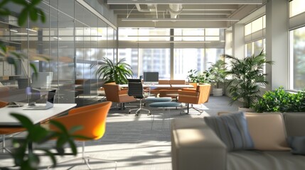 Wall Mural - office setting with a team decision-making session, showing realistic business environment and profe