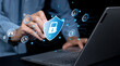 © Ei - Businesspeople safeguard personal data with encryption technology, Global network security, Cybersecurity and data protection secure financial transactions online,Safeguarding data from cyber-attacks