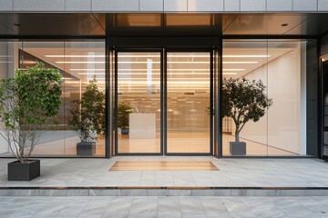 Wall Mural - Office building door architecture outdoors.