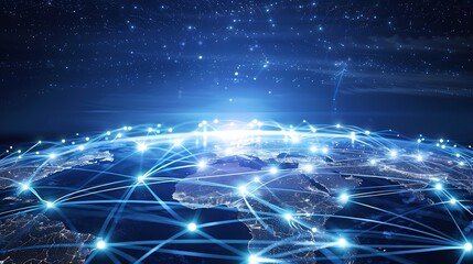 Wall Mural - illustration of a global network connecting different countries around the world.