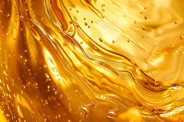 Abstract golden liquid texture background, engine oil