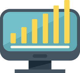 Sticker - Computer monitor displaying a statistical graph showing positive growth