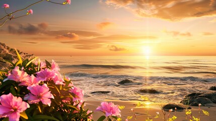 Poster - Spring_Morning_sunrise_Sea_beautiful_nature_background