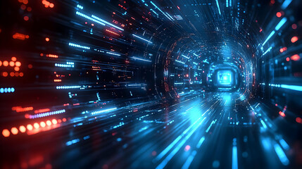 Digital Tunnel of Light:  A Journey Through Cyberspace