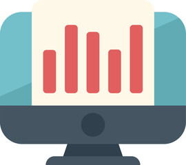 Wall Mural - computer screen displaying a simple statistical business graph, perfect for illustrating concepts li
