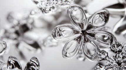 Sticker - Intricate Frosted Snowflakes on a Soft Background