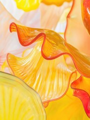 Wall Mural - Colorful Glass Sculptures with Flowing Petal Designs