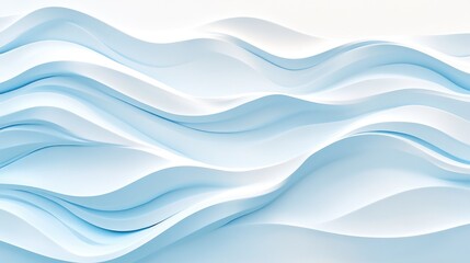 Wall Mural - A dynamic gradient of white and light blue with flowing wave patterns, perfect for adding a fresh, nature-inspired look to eco-friendly projects