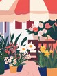 © Jaemie - Colorful Flower Shop with Vibrant Blooms and Umbrella