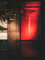 Wall Mural - Abstract Red Illumination on Modern Wall Design