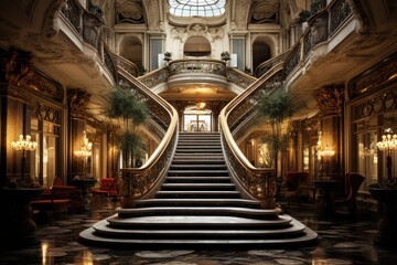 Wall Mural - Hotel architecture staircase building.