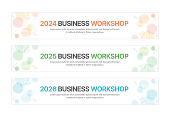Wall Mural - set of business banner design templates in modern, geometry, abstract shape pattern style for school
