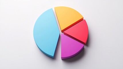 Aufkleber - A minimalist pie chart infographic on a white background with segmented sections in bold colors, representing market share data.