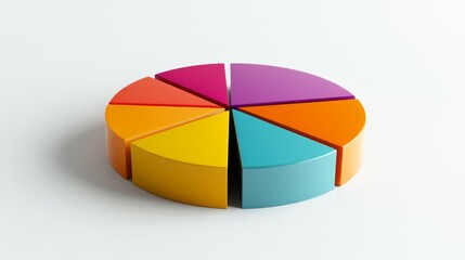 Aufkleber - A minimalist pie chart infographic on a white background with segmented sections in bold colors, representing market share data.