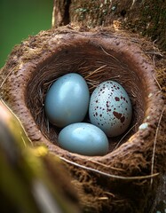 easter eggs in nest