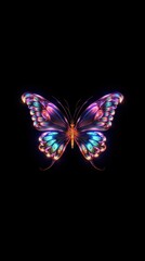 Canvas Print - Butterfly pattern purple illuminated.