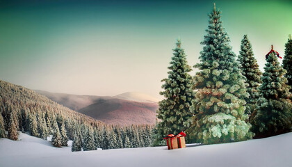 Wall Mural - merry chrismas and happy new year