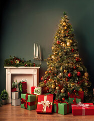 Wall Mural - merry chrismas and happy new year
