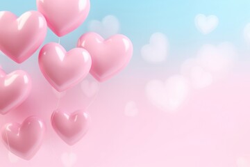 Canvas Print - PNG Balloon hearts backgrounds abstract pink.