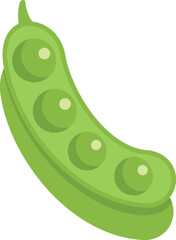 Poster - Cartoon image of a bright green pea pod showing the ripe peas inside