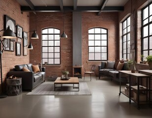 interior design of an industrialstyle room