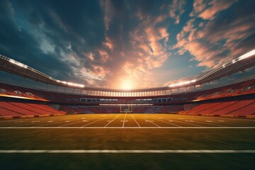 Canvas Print - American football stadium sunset sports american football.