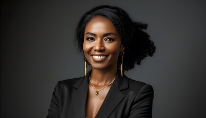 Confident African Businesswoman in Studio Portrait, Embracing Success as Corporate Lawyer in New York Legal Environment