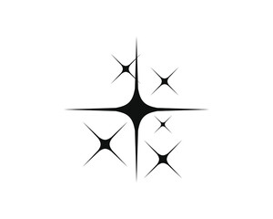 Fototapete - Sparkling star icon. Black sparkle star icon. Rating star. Bright vector stars. Flash, shine sparkle icon, glare, light, blink star. Modern simple golden stars collection. 