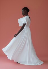 Sticker - Minimal blank wedding dress fashion apparel white.