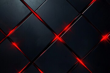 Wall Mural - A sleek design dark metallic background with red color in different X patterns, futuristic design 