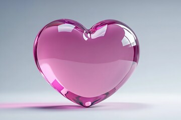 A backdrop with a glossy pink heart isolated. Generative Ai