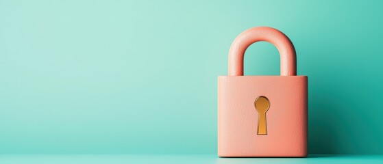 Colorful Lock on Mint Background for Security Concept