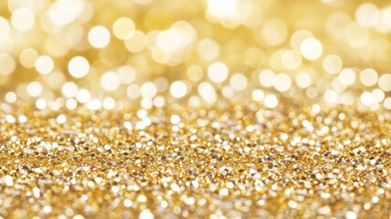 Shimmering golden glitter background with sparkling bokeh effect