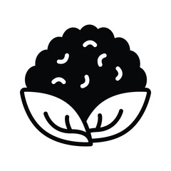 Wall Mural - Fresh cauliflower icon, ideal for healthy eating and cooking,