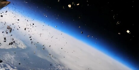 the accumulation of space debris has reached critical levels, forming a massive landmass of junk in 