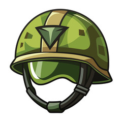 Army helmet vector illustration on white background