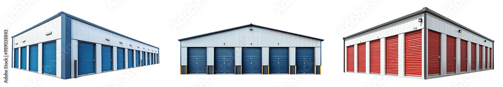 Storage Unit Textures three storage units exterior modern design transparent background Stock ...