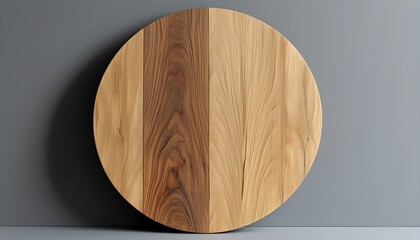 Elegant round wood panel featuring intricate natural wood grain patterns enhanced by AI generative design techniques