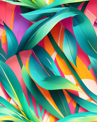 Sticker - Abstract palm leaves with light textures seamless wallpaper pattern design