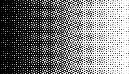 Sticker - Black and white transition of geometric pattern. Smooth effect of disappear transform. Fade and grain. Vector Format Illustration 