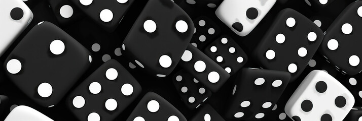 Simple Dominoes Pattern: Black and White Polka Dots