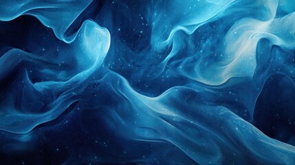 Wall Mural - Abstract blue waves with a cosmic feel, evoking a sense of tranquility and depth.