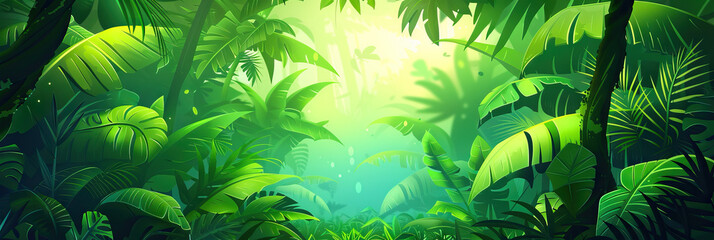 Wall Mural - Forest Green Game Show Escape: Lush Jungle Theme