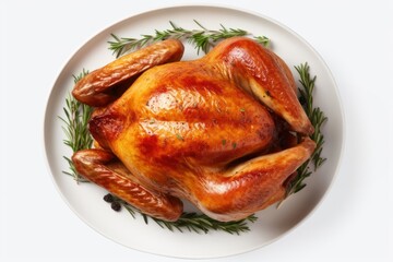 Wall Mural - A thanksgiving Roast chicken dinner plate roast.