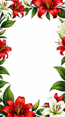 Wall Mural - Tulip Flower Frame Copy Space Area